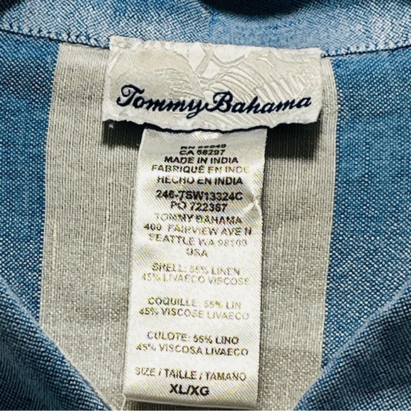 Tommy Bahama Women Linenblend Shirt Dress CoverUp Stripe Lagenlook Pockets Boho - Picture 7 of 8